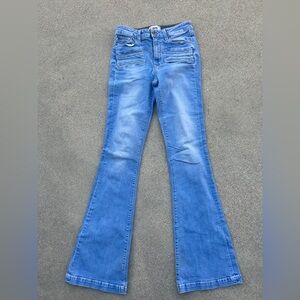 PAIGE High Rise Bell Canyon Light Blue Flare Jeans Women Size 27